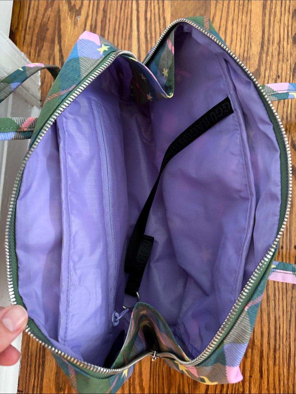 NWOT Baggu plaid and star printed Bowler bag - Picture 3 of 3